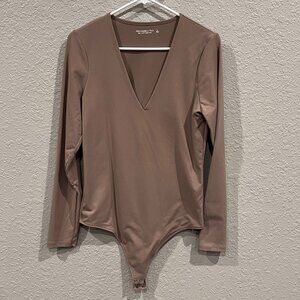 Abercrombie & Fitch Soft A&F Collection Long Sleeve V-Neck Bodysuit